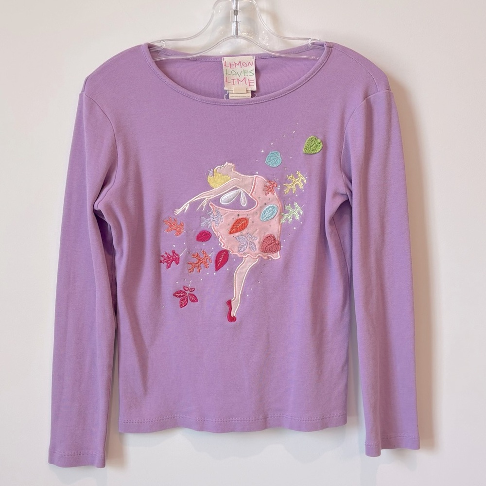 Lemon Loves Lime Purple Long Sleeve Tee with Whimsical Design